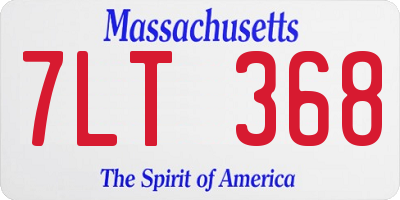MA license plate 7LT368