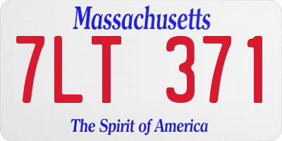 MA license plate 7LT371