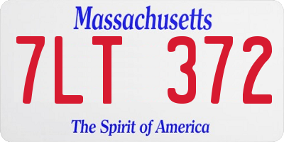 MA license plate 7LT372