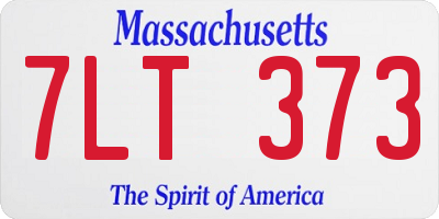 MA license plate 7LT373