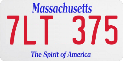 MA license plate 7LT375
