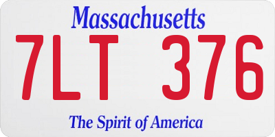 MA license plate 7LT376