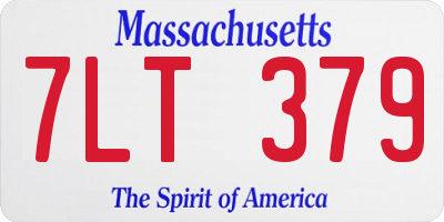 MA license plate 7LT379