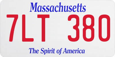 MA license plate 7LT380