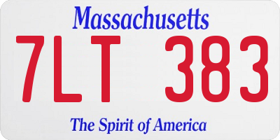 MA license plate 7LT383