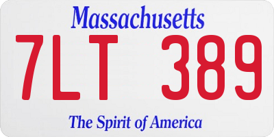 MA license plate 7LT389