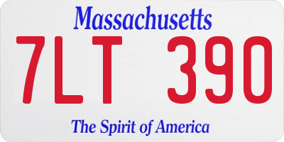 MA license plate 7LT390