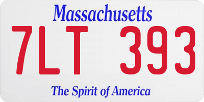 MA license plate 7LT393