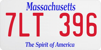 MA license plate 7LT396