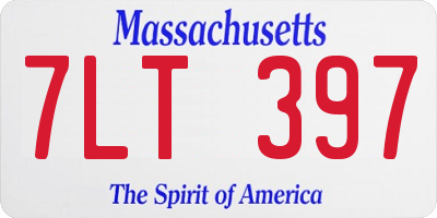 MA license plate 7LT397