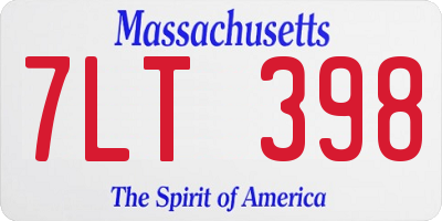 MA license plate 7LT398