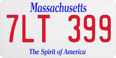 MA license plate 7LT399