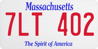 MA license plate 7LT402