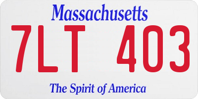 MA license plate 7LT403