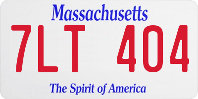 MA license plate 7LT404