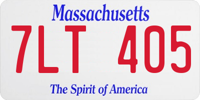 MA license plate 7LT405