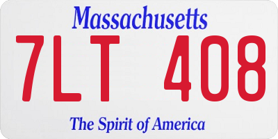 MA license plate 7LT408