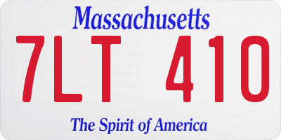 MA license plate 7LT410