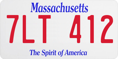 MA license plate 7LT412