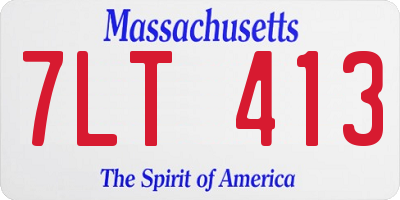 MA license plate 7LT413