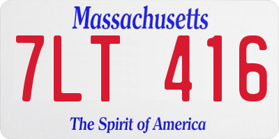 MA license plate 7LT416