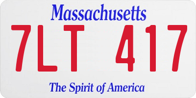 MA license plate 7LT417