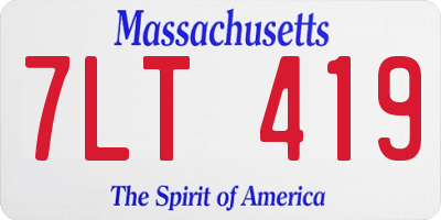 MA license plate 7LT419