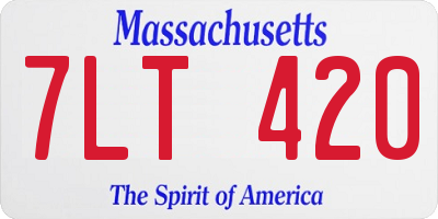 MA license plate 7LT420