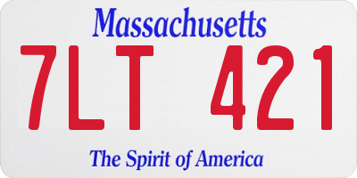 MA license plate 7LT421