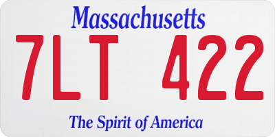 MA license plate 7LT422