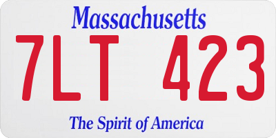 MA license plate 7LT423