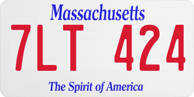 MA license plate 7LT424