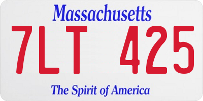 MA license plate 7LT425