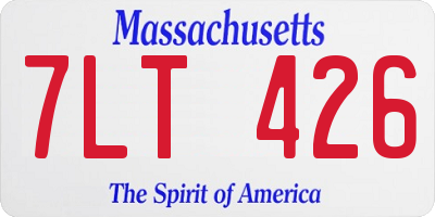 MA license plate 7LT426
