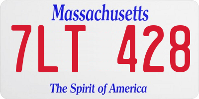 MA license plate 7LT428
