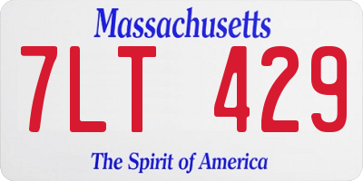 MA license plate 7LT429