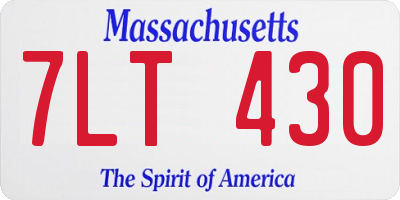 MA license plate 7LT430
