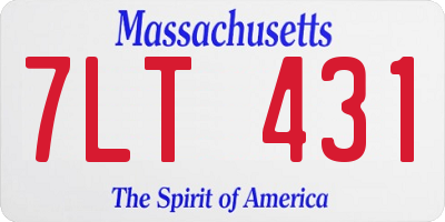 MA license plate 7LT431