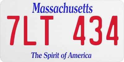 MA license plate 7LT434