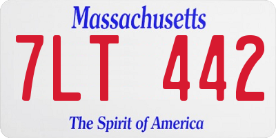 MA license plate 7LT442