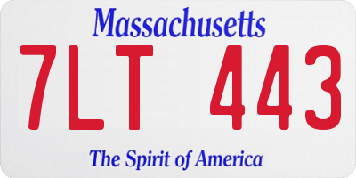 MA license plate 7LT443