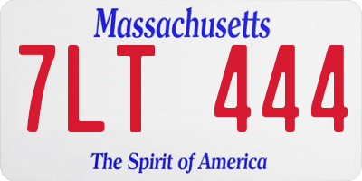 MA license plate 7LT444