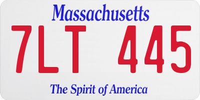 MA license plate 7LT445