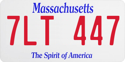 MA license plate 7LT447