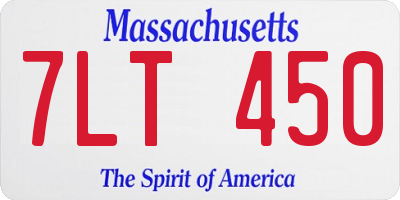 MA license plate 7LT450