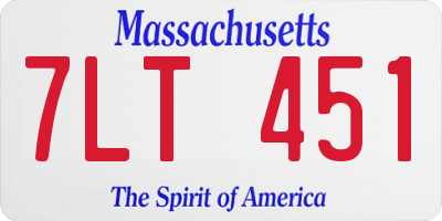 MA license plate 7LT451