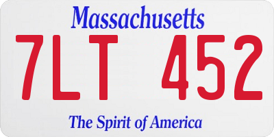 MA license plate 7LT452