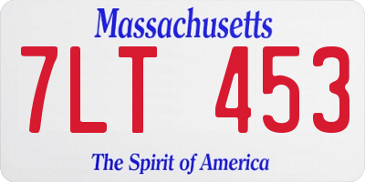 MA license plate 7LT453