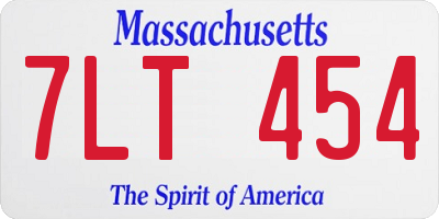 MA license plate 7LT454