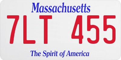 MA license plate 7LT455
